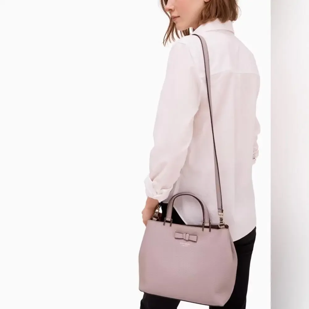 KATE SPADE Lavender Leather Gwyn Pershing Street Convertible Satchel Bag EUC - Picture 3 of 14